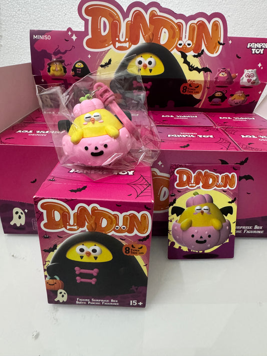 Lovely Chicken Fat Dundun Halloween Plastic Keychain | DunDun Pumpkin - Children Gift Animal Blind Box