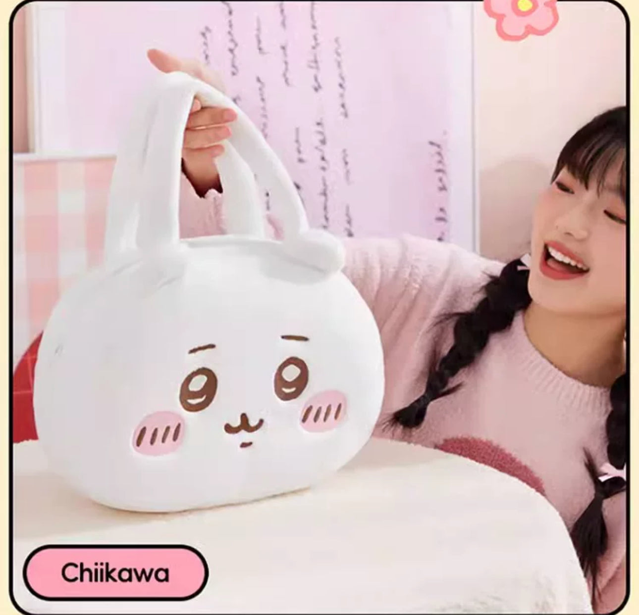 ChiiKawa X Miniso | ChiiKawa Hachiware Usagi Big Head Plush Bag - Kawaii items Room Decoration  WinnieTheBirds Toy Shop