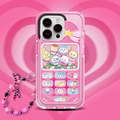 Japanese Cartoon ChiiKawa | Kawaii Mobile Phone Angel Devil Chiikawa Hachiware Usagi Momonga with Phone Strape - iPhone Case 11 12 13 14 15 16 Pro Promax  WinnieTheBirds Toy Shop