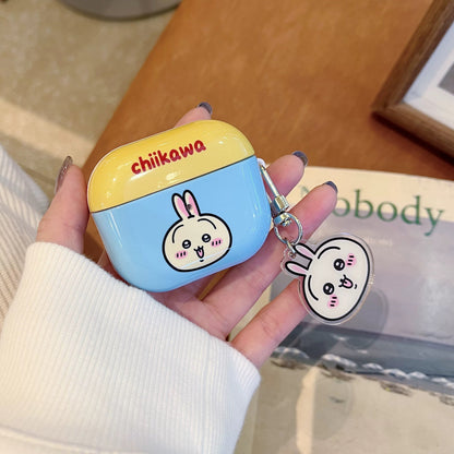 Japanese Cartoon ChiiKawa Pastel Colour | Chiikawa Hachiware Usagi Pink Blue Yellow Mint with Keychain - AirPods AirPodsPro AirPods3 AirPods4 Case WinnieTheBirds Toy Shop