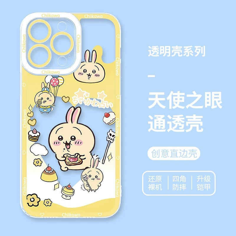Japanese Cartoon Chiikawa Heart Shape Daily Version | Chiikawa Hachiware Usagi Momonga Kurimanju Rakko - iPhone Case PLUS SE2 XS XR X 11 12 13 14 15 16 16e 17 17e Pro Promax 12mini 13mini