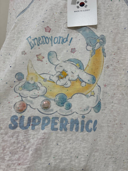 Korean Fashion Cute Cartoon Style T-Shirt Series | Bling Bling Embroidery Sweet Dream My Melody Cinnamoroll - Kawaii Fashion Items