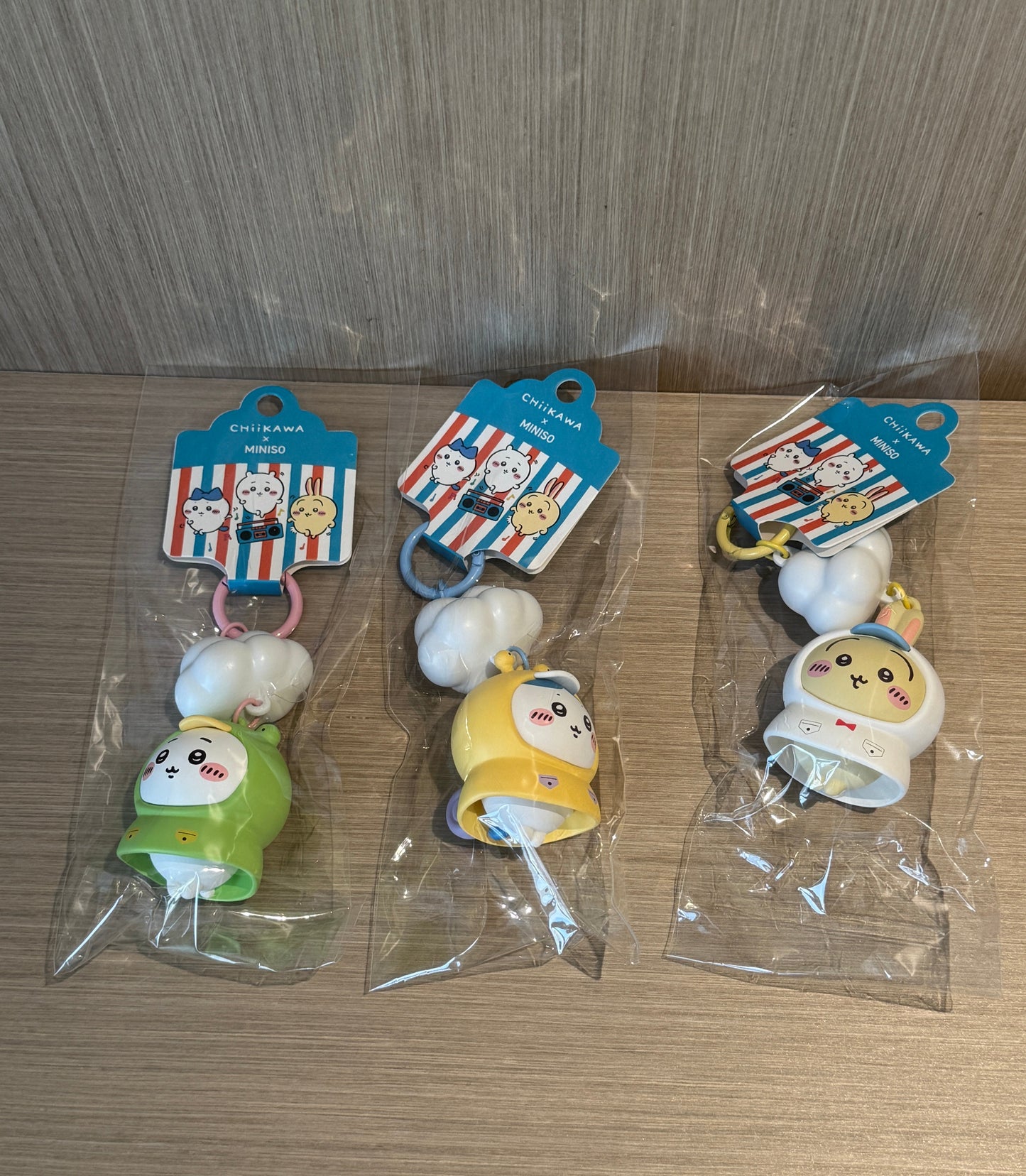 ChiiKawa X Miniso Hot Summer Series | ChiiKawa Hachiware Usagi Raincoat Cute Plastic Doll Light Up Function Keychain - Kawaii Items Room Decoration Doll