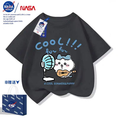 Japanese Cartoon ChiiKawa Casual Style T-Shirt Series | Hachiware with fans Part 2 - Kawaii Fashion Items