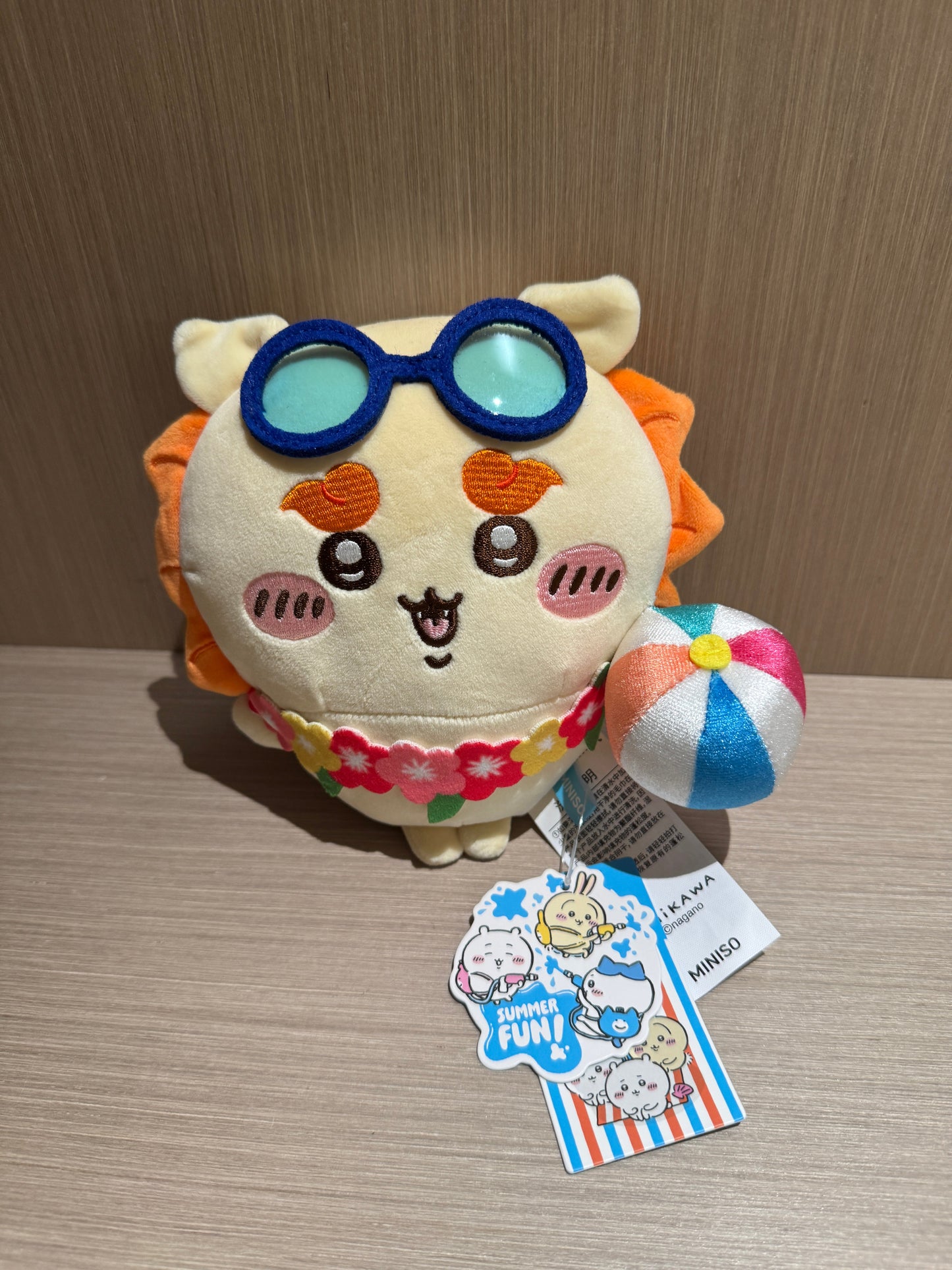 ChiiKawa X Miniso Hot Summer Series | ChiiKawa Hachiware Usagi Shisa Wearing Summer Garland Cute Plush Doll  - Kawaii Items Room Decoration Doll