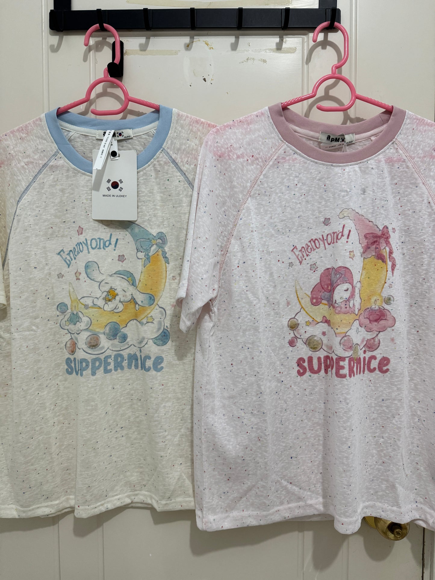Korean Fashion Cute Cartoon Style T-Shirt Series | Bling Bling Embroidery Sweet Dream My Melody Cinnamoroll - Kawaii Fashion Items