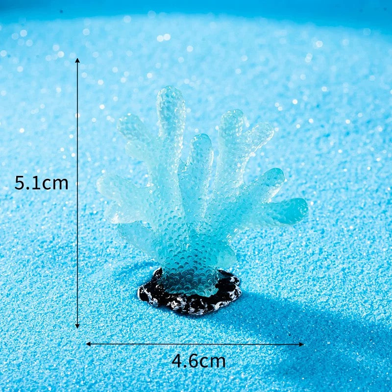 Japanese Cartoon Resin Ornament | Luminous GID Coral - For Betta Tropical Fish Tank Toy Micro Landscape Creative Plant Decoration