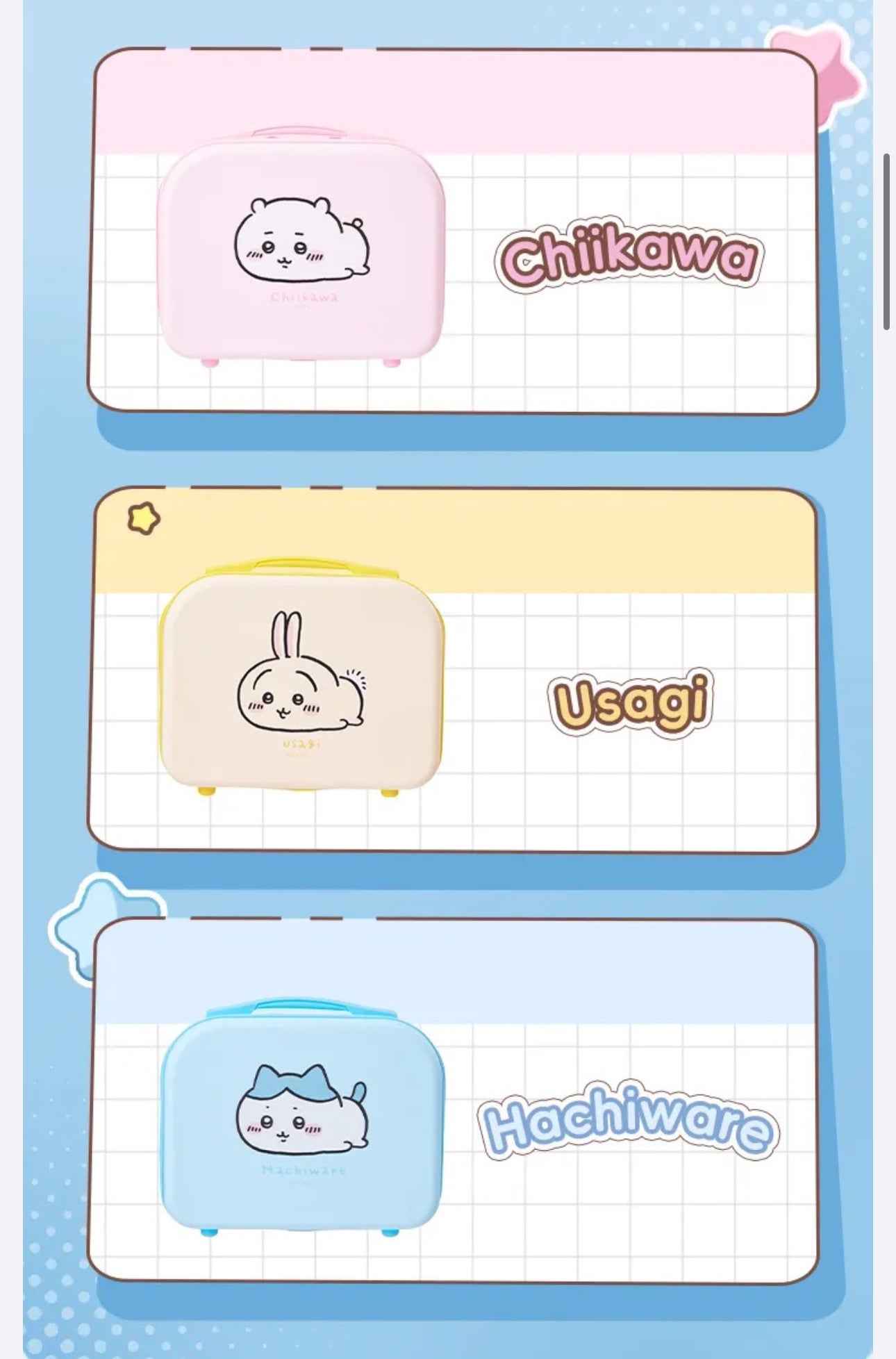 ChiiKawa X Miniso | ChiiKawa Hachiware Usagi Mini Suitcase - Kawaii Item Decoration  WinnieTheBirds Toy Shop