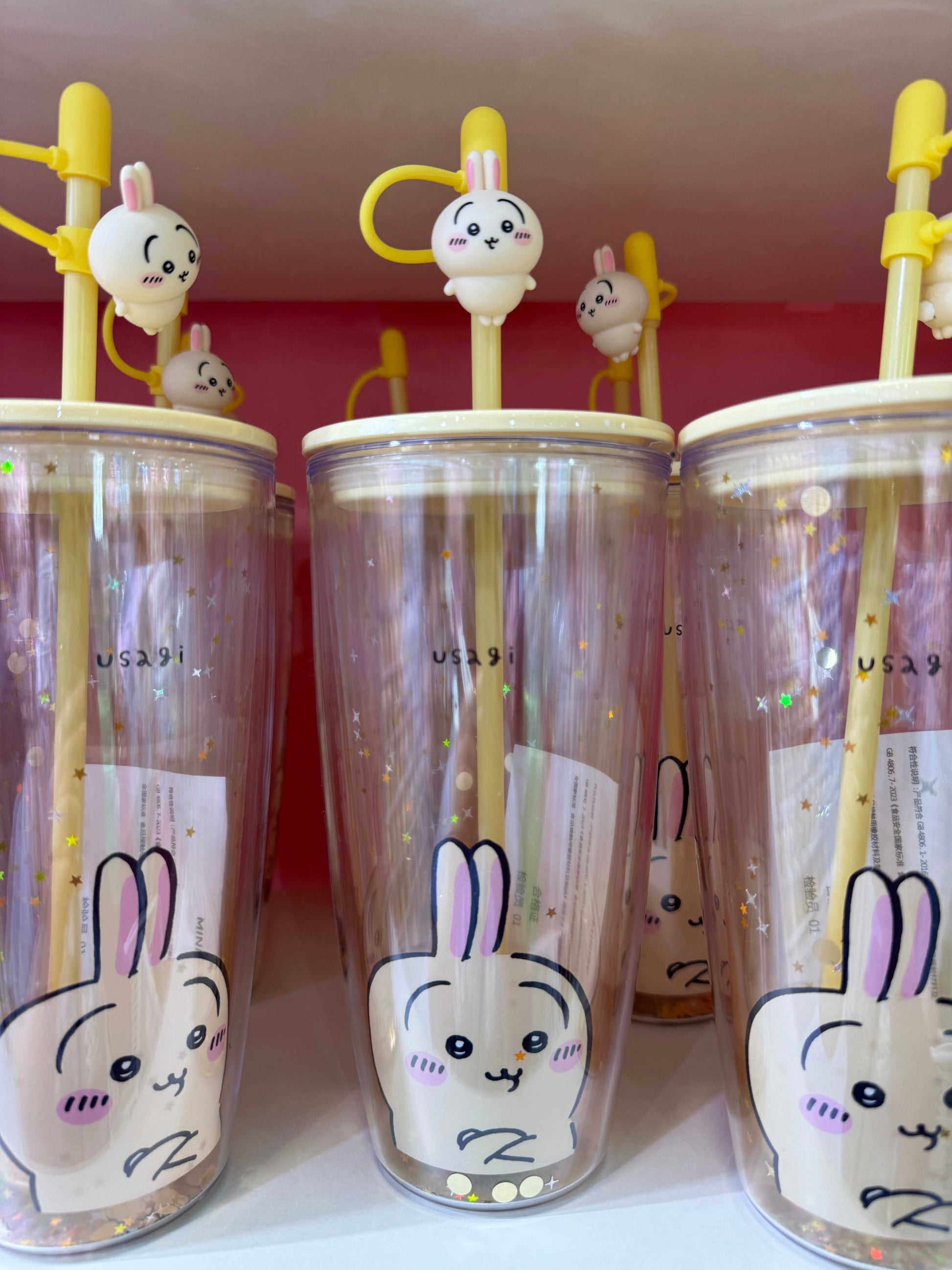 ChiiKawa X Miniso | ChiiKawa Hachiware Usagi Glitter Cool Warm Big Water Cup - Kawaii Item Decoration  WinnieTheBirds Toy Shop