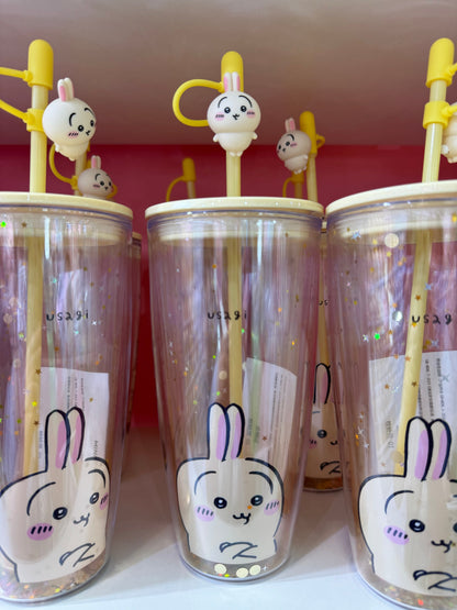 ChiiKawa X Miniso | ChiiKawa Hachiware Usagi Glitter Cool Warm Big Water Cup - Kawaii Item Decoration  WinnieTheBirds Toy Shop