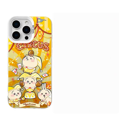 Japanese Cartoon ChiiKawa Circus Laser Case | ChiiKawa Hachiware Usagi Momonga - iPhone Case 11 12 13 14 15 16 16e 17 17e Pro Promax