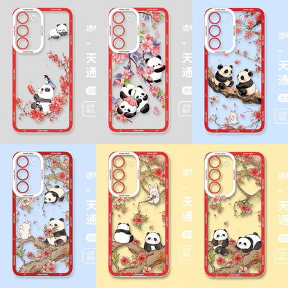 Cute Animal Panda | Chinese Ink Painting Red Version - Phone Case Samsung Galaxy S26 S25 S24 S23 S22 S21 FE Ultra Edge