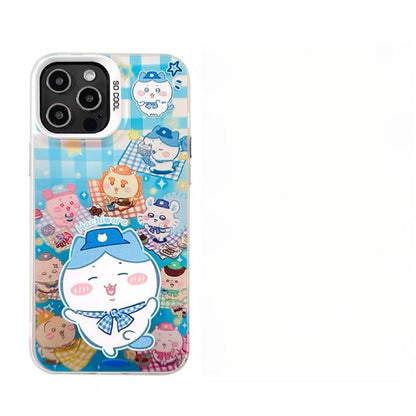 Japanese Cartoon ChiiKawa Picnic Times Laser Case | ChiiKawa Hachiware Usagi - Phone Case Samsung Galaxy S26 S25 S24 S23 S22 S21 FE Ultra Edge
