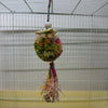 24x6cm Colourful Natural Style Natural Plant Dyed Corn Leaf Ball Chew Hanging Parrot Birdie Toy for Small Medium Size