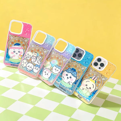Japanese Cartoon ChiiKawa The Movie : The Secret Of The Mermaid Island Grass Skirt Style | Chiikawa Hachiware Usagi Momonga - iPhone Case 11 12 13 14 15 16 16e 17 17e Pro Promax