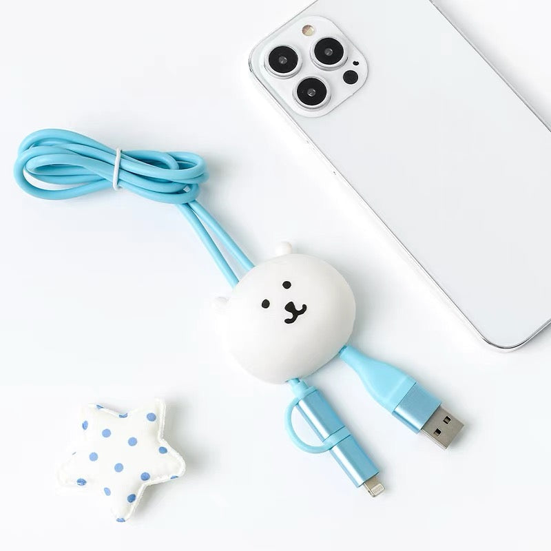 Miniso Joker Bear | 3A Fast Charging Type-C & Lightning Data Cable