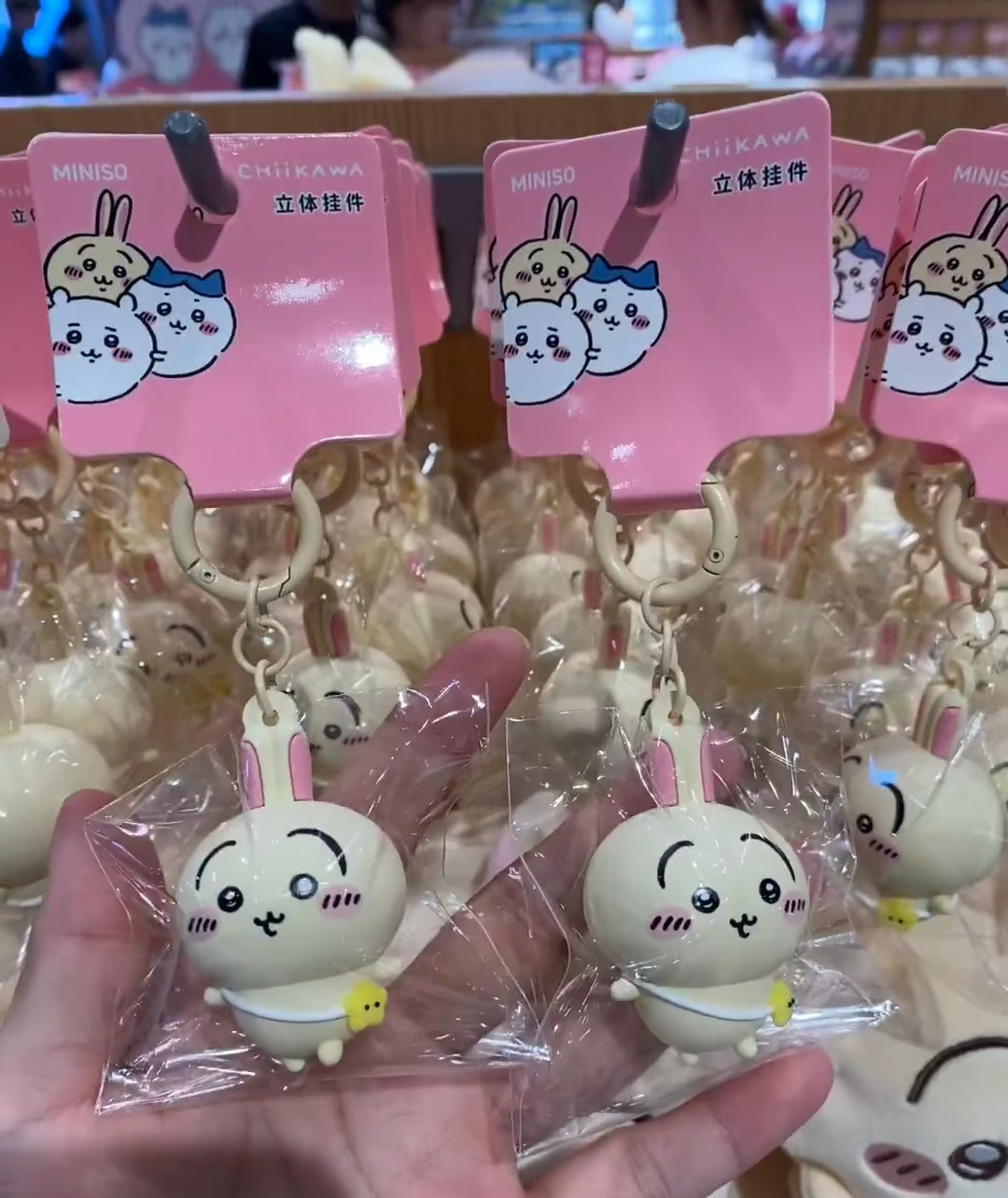 ChiiKawa X Miniso | Outing with bag ChiiKawa Hachiware Usagi Plastic Keychain - Kawaii Items Cute Accessories  WinnieTheBirds Toy Shop