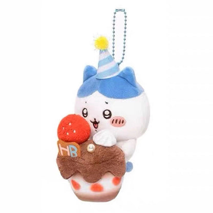 Japan ChiiKawa Happy Birthday Series | Birthday Cake ChiiKawa Hachiware - Mini Plush Doll keychain WinnieTheBirds Toy Shop