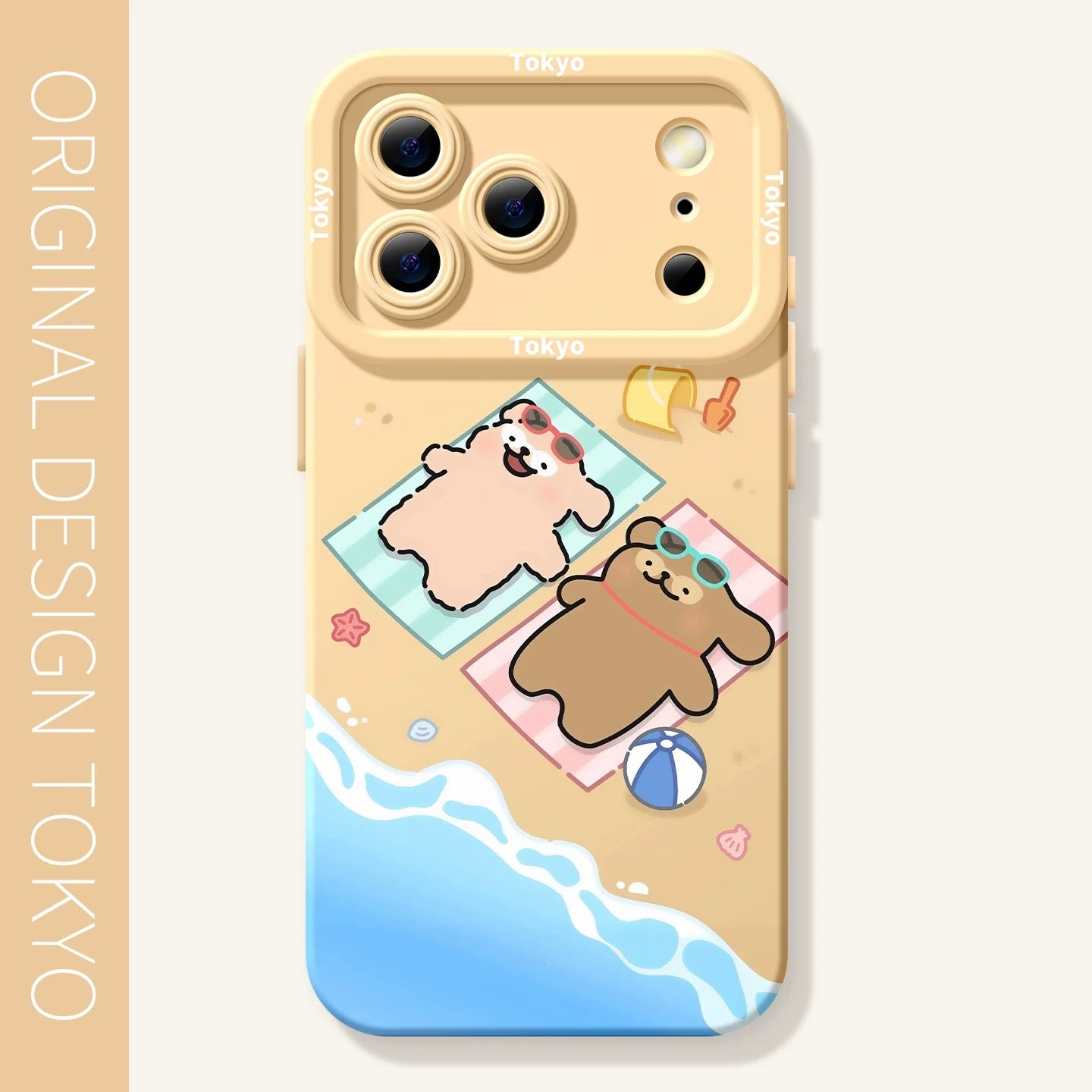 Cute Cartoon Doggie Maltese Puppy Silicon Phone Case | Sunshine on Beach with Strap - iPhone Case PLUS SE2 XS XR X 11 12 13 14 15 16 16e 17 17e Pro Promax 12mini 13mini