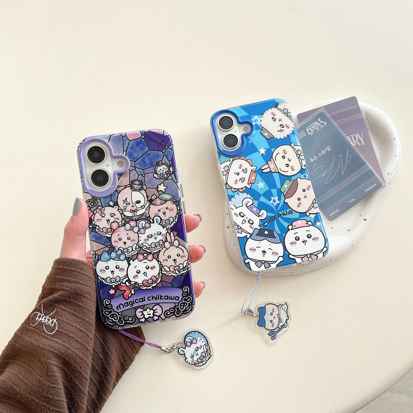 Japanese Cartoon Chiikawa Group | Magic Girl & Party Group - iPhone Case 7 8 PLUS SE2 XS XR X 11 12 13 14 15 16 16e Pro Promax 12mini 13mini WinnieTheBirds Toy Shop
