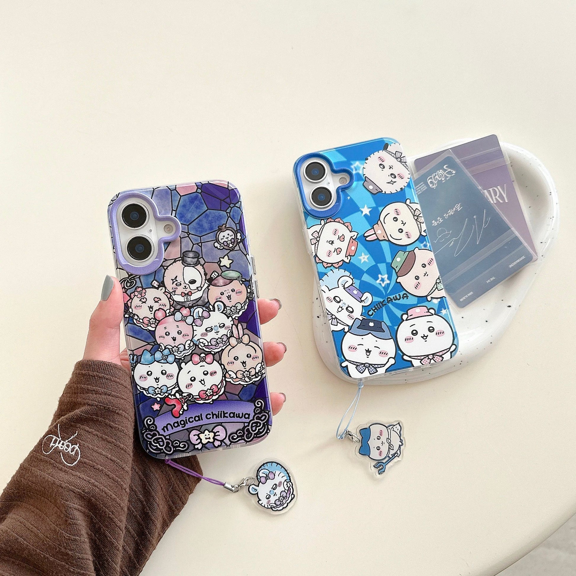 Japanese Cartoon Chiikawa Group | Magic Girl & Party Group - iPhone Case 7 8 PLUS SE2 XS XR X 11 12 13 14 15 16 16e Pro Promax 12mini 13mini WinnieTheBirds Toy Shop