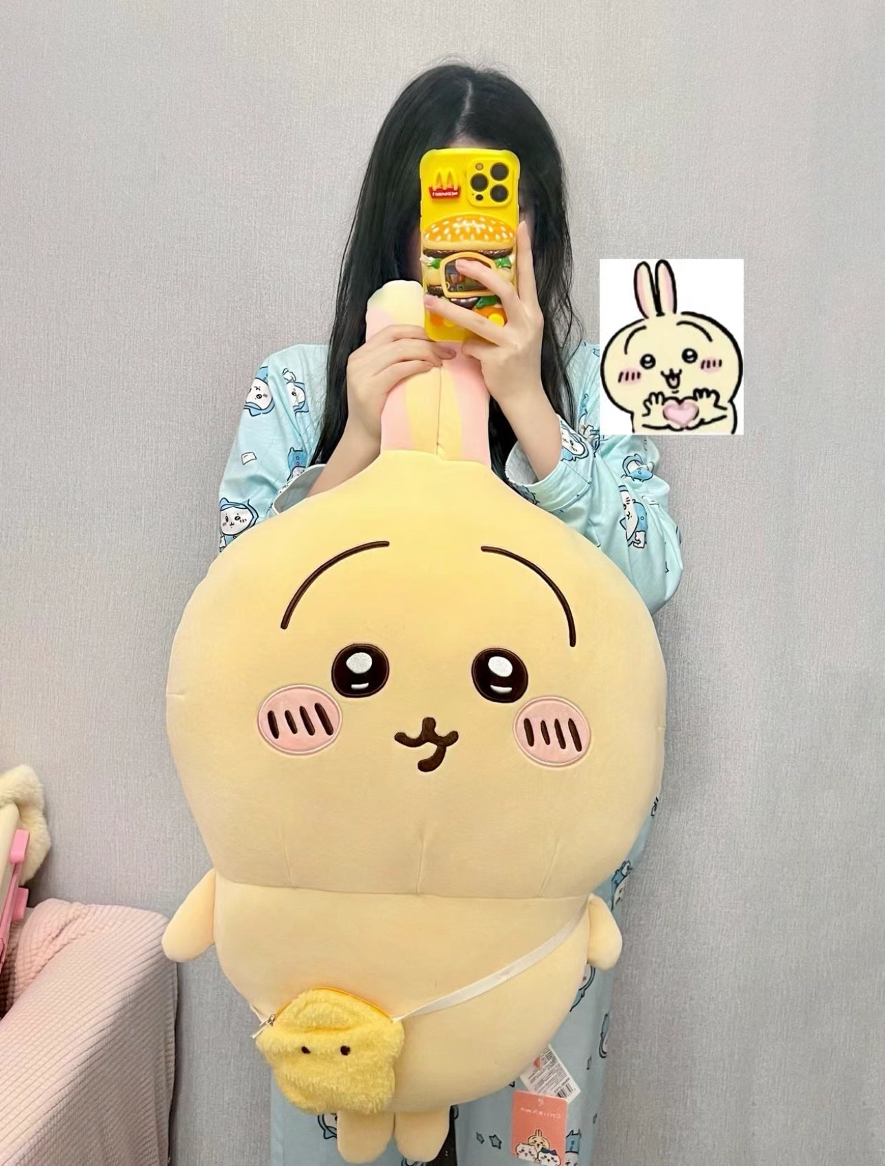 ChiiKawa X Miniso | ChiiKawa Hachiware Usagi -  60cm Giant Outing with Bag Plush Doll Kawaii items Room Decoration doll  WinnieTheBirds Toy Shop