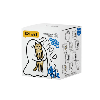52TOYS GHODY Behold My Cat single blind box packaging with ghost and cat artwork
