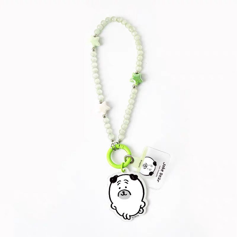 Joke Bear with friends Phone Lanyard Short Version | Joker Bear Pug Moguracorokke - for All Smart Phones- for All Smart Phones