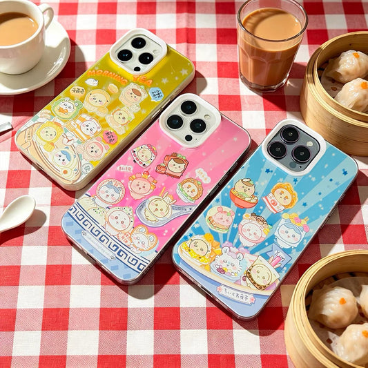 Japanese Cartoon ChiiKawa Day Tour Version Laser Case | Hong Kong Taipei Shanghai - Phone Case Samsung Galaxy S26 S25 S24 S23 S22 S21 FE Ultra Edge