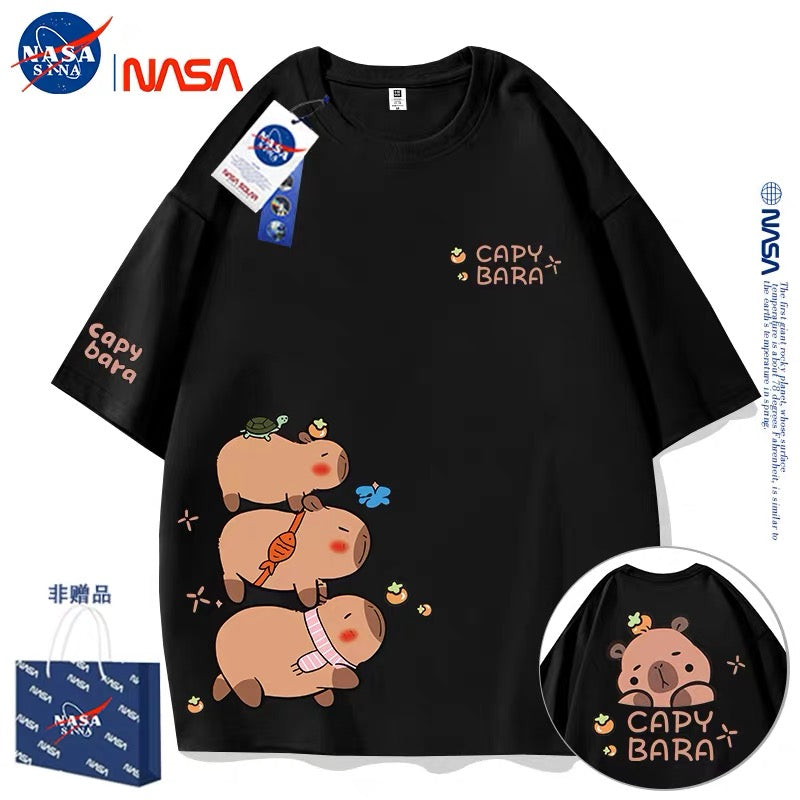 Cute Animals Capybara Style T-Shirt Series | Fun Capybara Group Front & Back Part1 - Kawaii Fashion Items for Child & Adult Matching outfits for Parents and Children