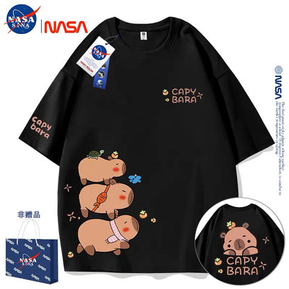 Cute Animals Capybara Style T-Shirt Series | Fun Capybara Group Front & Back Part1 - Kawaii Fashion Items for Child & Adult Matching outfits for Parents and Children