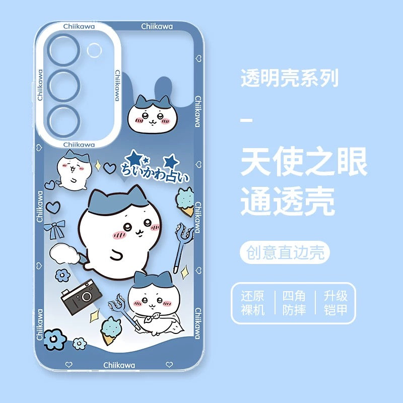 Japanese Cartoon Chiikawa Heart Shape Daily Version | Chiikawa Hachiware Usagi Momonga Kurimanju Rakko - Phone Case Samsung Galaxy S26 S25 S24 S23 S22 S21 FE Ultra