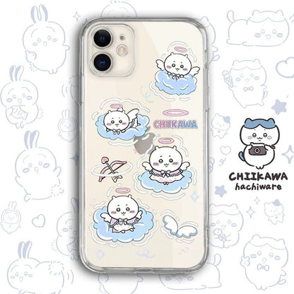 Japanese Cartoon Chiikawa Clean Case | Happy Merry Christmas Tree Angel Stars - Phone Case Samsung Galaxy S26 S25 S24 S23 S22 S21 FE Ultra