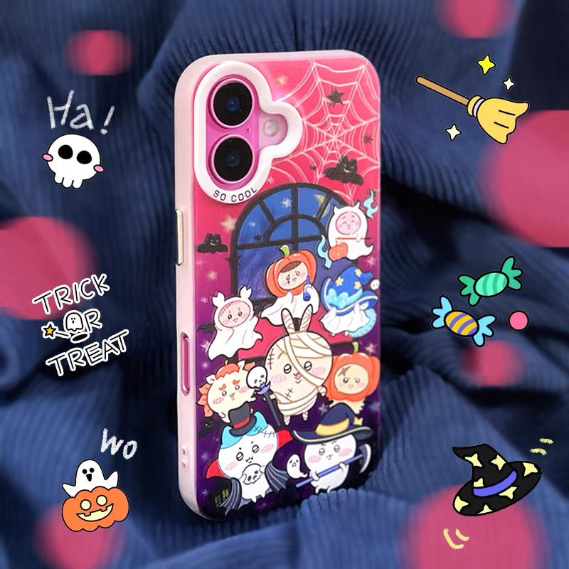 Japanese Cartoon Halloween Party Laser Case | ChiiKawa & Sanrio Group - Phone Case Samsung Galaxy S26 S25 S24 S23 S22 S21 FE Ultra Edge