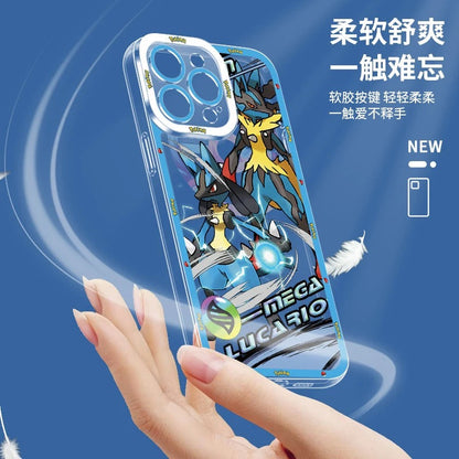 Japan Cartoon Pokemon Mega Evolution Anime | Tyranitar Gyarados Mewtwo Kyogre Gengar Groudon Aerodactyl Ash Greninja - iPhone Case PLUS SE2 XS XR X 11 12 13 14 15 16 16e 17 17e Pro Promax 12mini 13mini