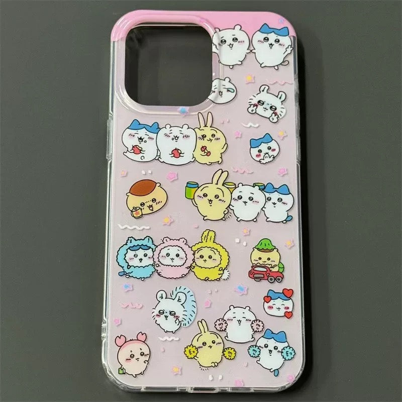 Japanese Cartoon ChiiKawa | Chiikawa Hachiware Usagi X Kirby Hangyodon - iPhone Case 11 12 13 14 15 16 16e 17 17e Pro Promax