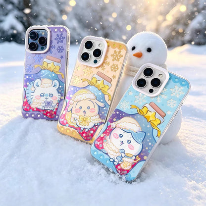 Japanese Cartoon ChiiKawa Winter Star Wish Laser Case | Chiikawa Hachiware Usagi Momonga Furuhonya 5 Styles - Phone Case Samsung Galaxy S26 S25 S24 S23 S22 S21 FE Ultra Edge