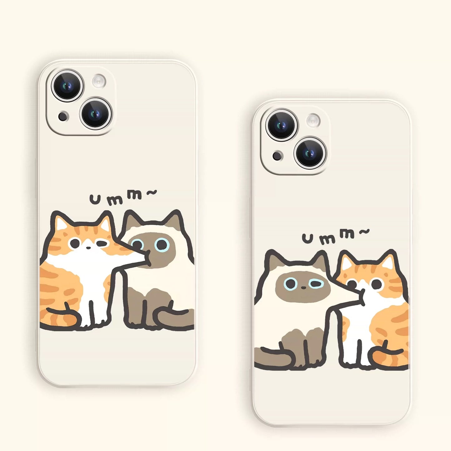 Siamese Cat Eating - iPhone Case PLUS SE2 XS XR X 11 12 13 14 15 16 16e 17 17e Pro Promax 12mini 13mini