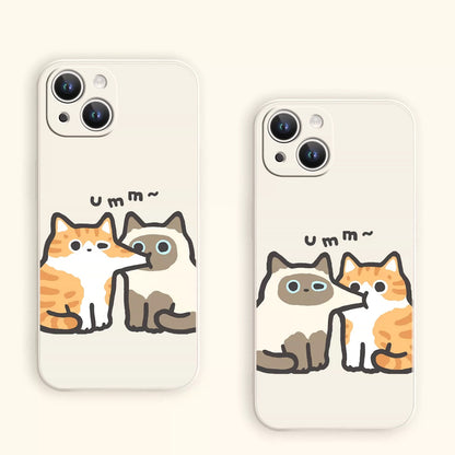 Siamese Cat Eating - iPhone Case PLUS SE2 XS XR X 11 12 13 14 15 16 16e 17 17e Pro Promax 12mini 13mini
