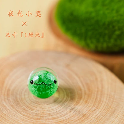 Japanese Cartoon Luminous Glass Ornament | Seaweed Ball Luminous - For Betta Fish Tropical Fish Toy Micro Landscape Creative