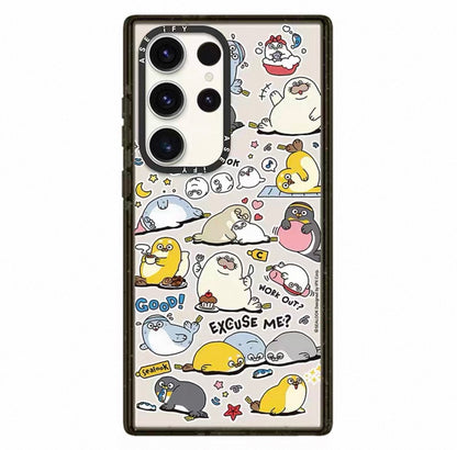 Lovely Seal Sealook Clear with Transparent Black Frame Phone Case  | Part2 Daily in Polar Ocean 6 Styles - Phone Case Samsung Galaxy S26 S25 S24 S23 Ultra | Part2 Daily in Polar Ocean 6 Styles - Phone Case Samsung Galaxy S26 S25 S24 S23 Ultra
