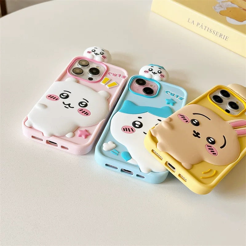 Japanese Cartoon ChiiKawa Look at you Silicone | Chiikawa Hachiware Usagi - iPhone Case 15 14 13 12 Pro ProMax WinnieTheBirds Toy Shop