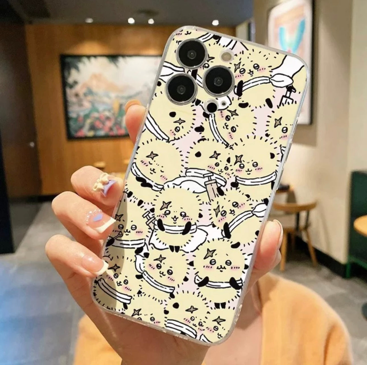 Japanese Cartoon Fun Full Screen ChiiKawa Hachiware Usagi Momonga Rakko - iPhone Case 11 12 13 14 15 Pro Promax WinnieTheBirds Toy Shop