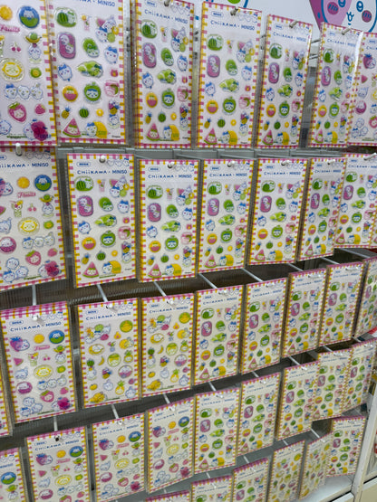 ChiiKawa X Miniso Fruit Market Series | ChiiKawa Hachiware Usagi Fruit Style Cute Icon Crystal Epoxy Sticker - Kawaii Items Room Decoration