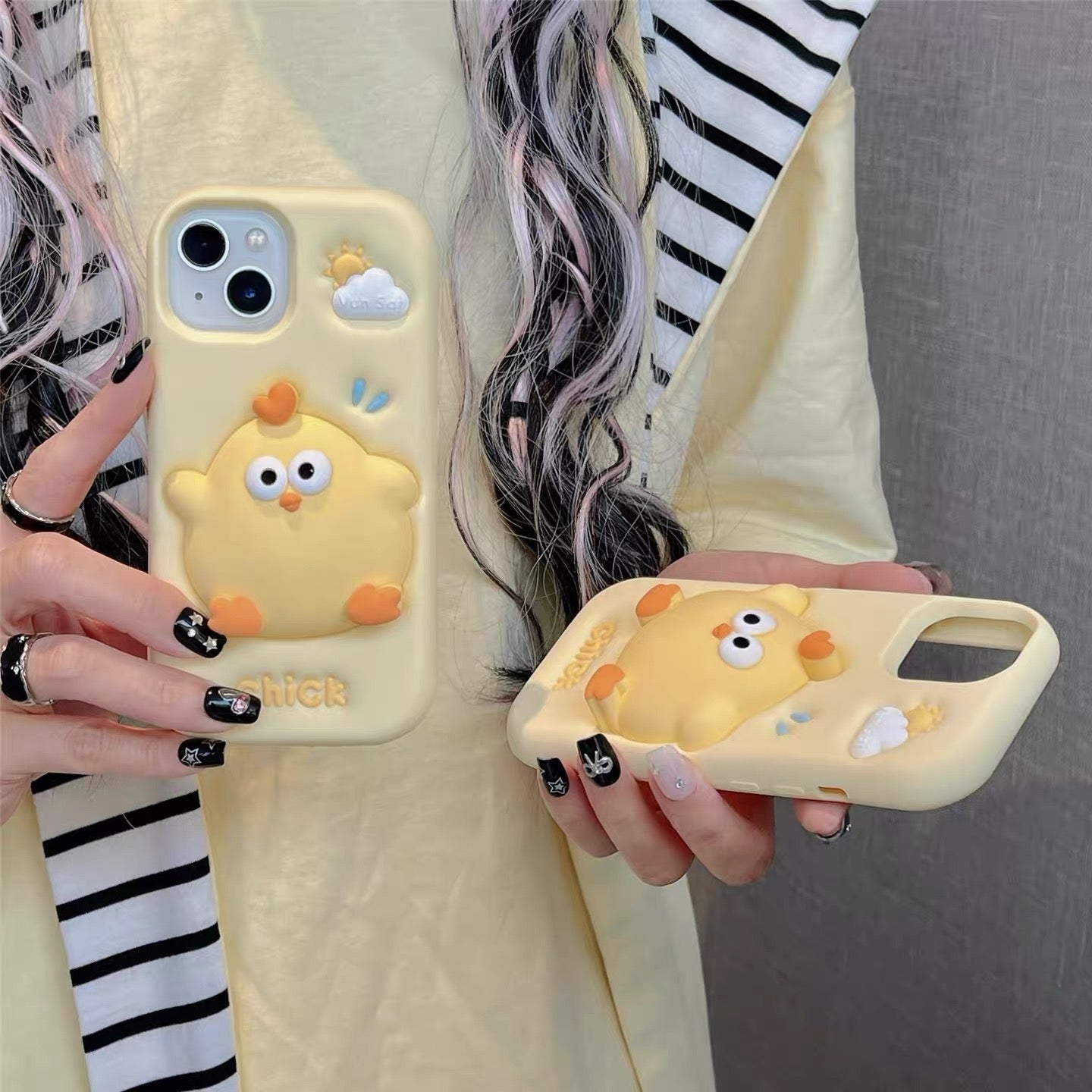 Lovely Chicken Fat Dundun Silicone Phone Case | Yellow Soft Chick - iPhone Case 13 14 15 16 17 Pro Promax