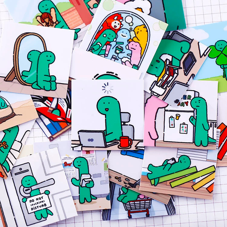 Set of 20 Pieces Cute Little Dinosaur Joguman | Stickers F - DIY Journal Craft Diary Art Scrapbook Laptop Luggage Decal Cute Animal Pack