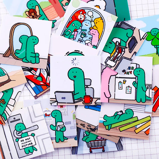 Set of 20 Pieces Cute Little Dinosaur Joguman | Stickers F - DIY Journal Craft Diary Art Scrapbook Laptop Luggage Decal Cute Animal Pack