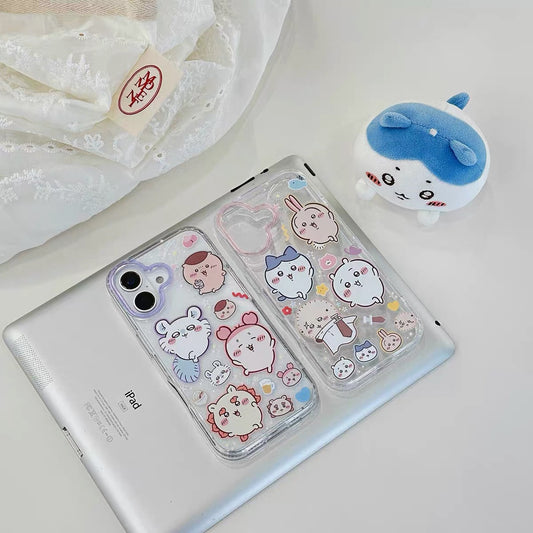 ちいかわ ギッター クリアケース スマホストラップ付 | ちいかわ ハチワレ うさぎ モモンガ ラッコ くりまんじゅう シーサー 古本屋 - スマホケース Samsung Galaxy S26 S25 S24 S23 S22 S21 FE Ultra Edge