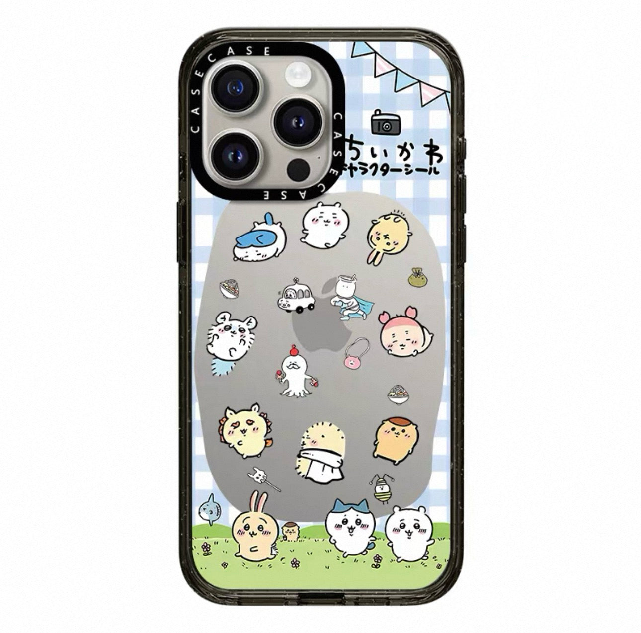 Japanese Cartoon ChiiKawa Transparent Black Frame & Mirror Phone Case | Cafe & Group 8 Styles ChiiKawa Hachiware Usagi - iPhone Case 12 13 14 15 16 17 Pro Promax