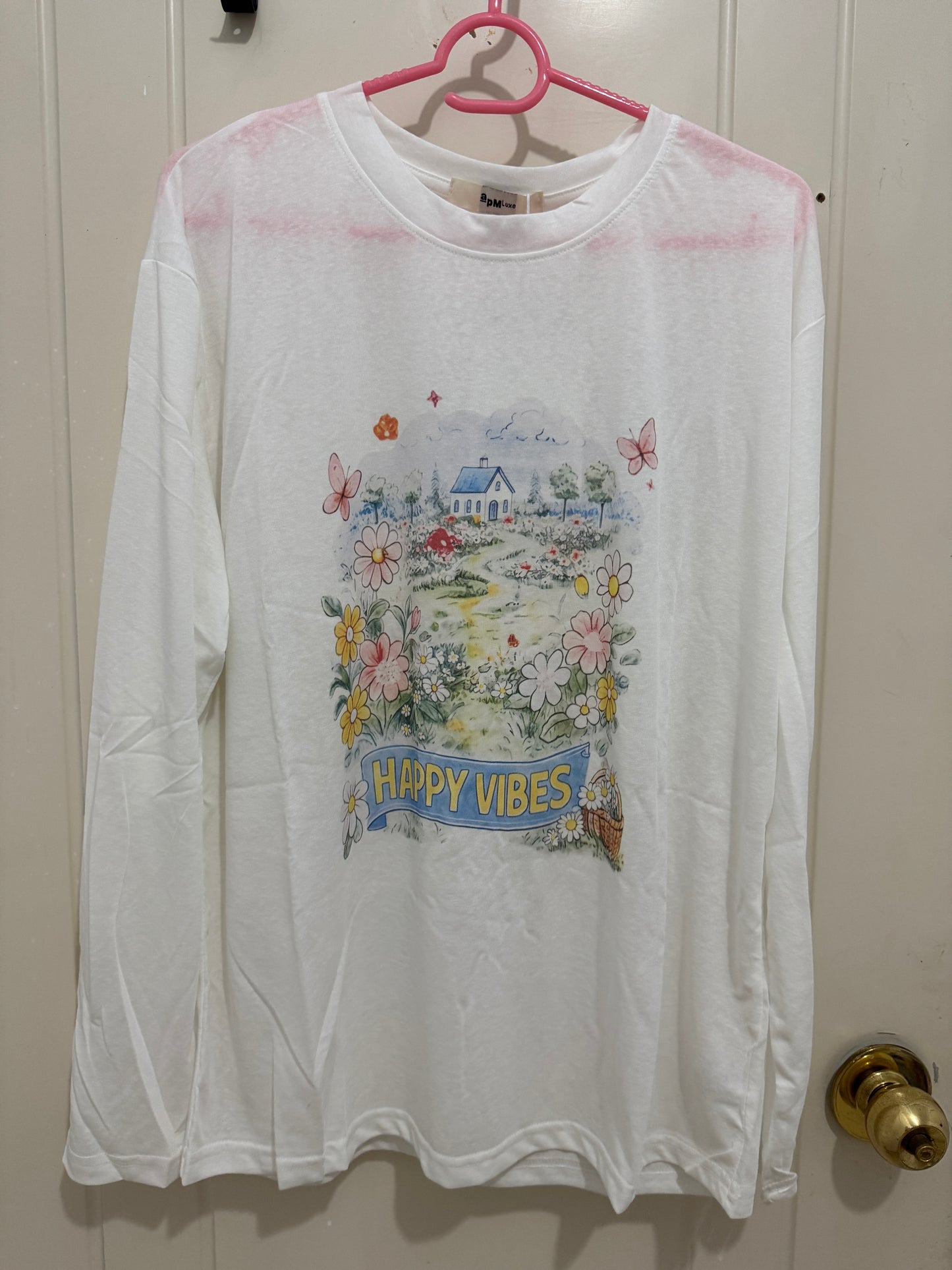Korean Fashion Garden Style Long-sleeved Sun Protection T-Shirt Series | Drawing Happy Vibes - Kawaii Fashion Items